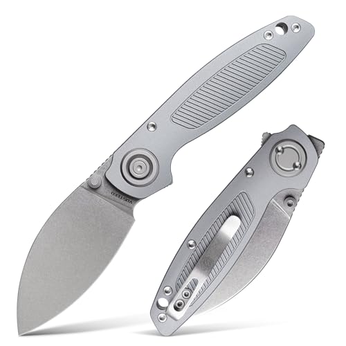 Vosteed Shilin Cutter Pocket Knife for Men Women Gifts, 2.9" Elmax Blade EDC Folding Knife, Patented Vanchor Lock, Aluminum Handle with Clip - A2805