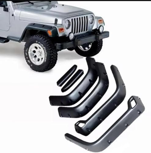 Wide Black Pocket Extended Fender Flares Kit Set For 1997 1998 1999 2000 2001 2002 2003 2004 2005 2006 FOR Jeep Wrangler TJ