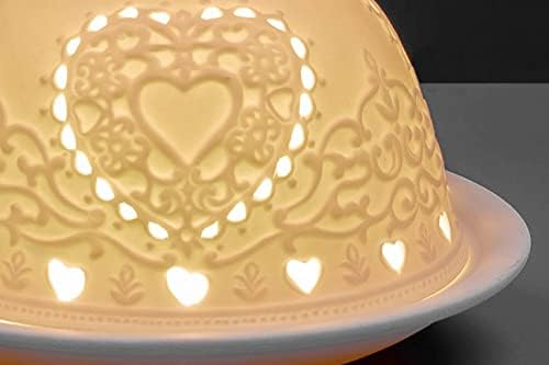 Light-Glow Tealight Candle Holder - Heart LD04010, White