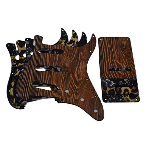 Dopro 11 Hole Strat SSS 3D Printed Plastic Pickguard ST Back Plate Trem Cover fits USA/Mexican Fender Strat Leopard Pattern - Image 3
