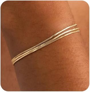 Valentines Day Gifts for Her Women Mom Teen Girls Gift Teenage Gold Bracelets Waterproof Trendy Jewelry Bangles Best Friend Bracelet Stack Pulseras Para Mujer Christmas Stocking Stuffers