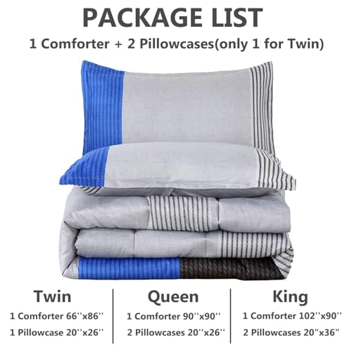 Couette réversible lit simple XL patchwork bleu ultra douce