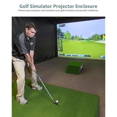 Golf Simulator Projector Cover - Floor Mounted Enclosure for Projectors with Cooling Fan - Durable Protection for Your Golf Simulation