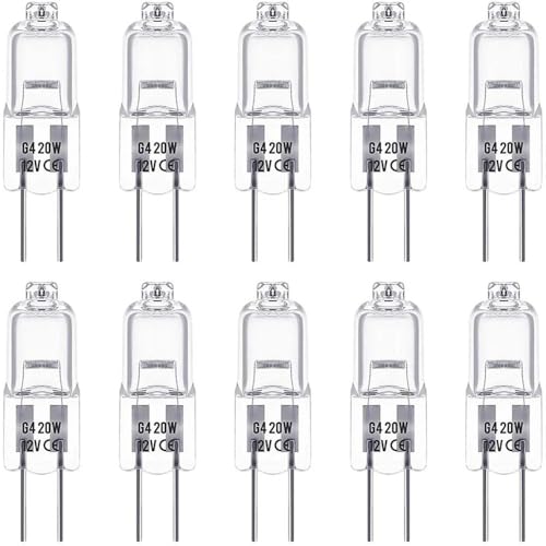 generico Confezione da 10 Lampadine Alogene G4, 12V 20W Tipo