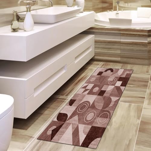 Alfombra de cocina lavable con diseño patchwork de 40 x 450 cm para pasillos acogedores 4