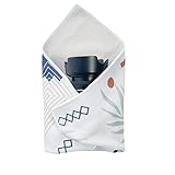 BaraRose カメラ 巾着 カメラ アクセサリー くっつくクロス くっつくタオル マジックテープ式自粘着カメラ保護布 45x45cm 防ぶつけ折りたたみ式 クリーニングブッフ レンズ/スマホ/タブレット対応 ソニー/キヤノン/フジ/ニコン用