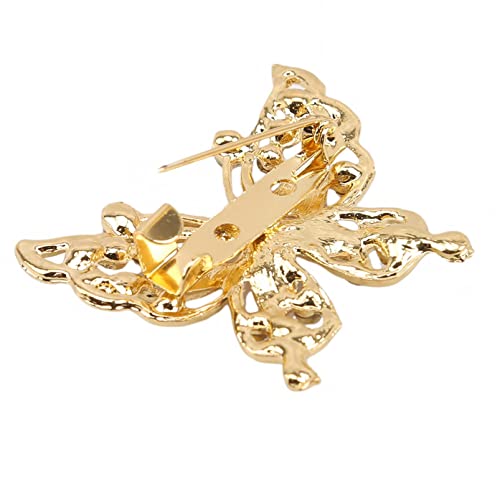 Junyy Women's Rhinestone Crystal Butterfly Brooch Pins Elegant Insect Scarf Shawl Corsage Clothing Accessories(Gold), 0.3527 Ounce #TOP1