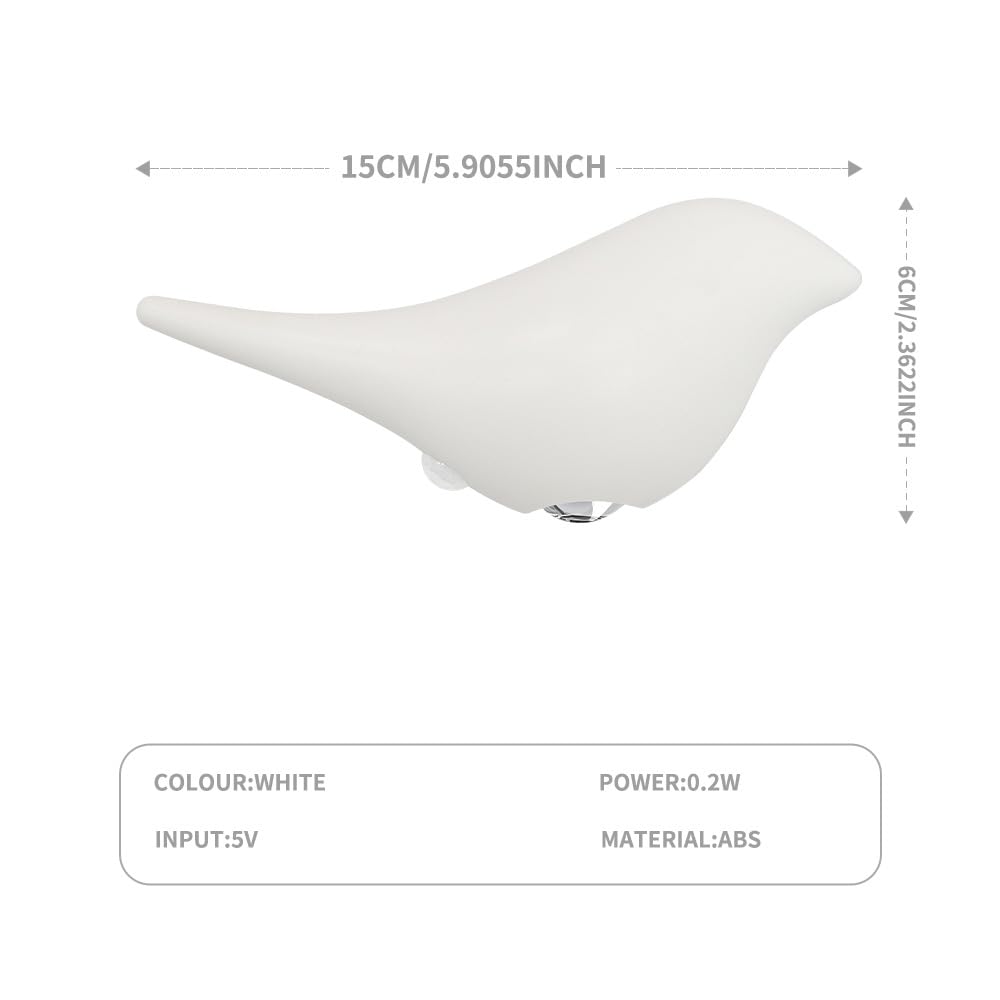 2 Pezzi Lampada da Parete a LED per Interni con Uccello, Luce Senza connessione di Alimentazione con rilevatore di Movimento, Batteria da 1200 mAh, Treppe Ricaricabile Tramite USB,