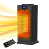Wilktop Keramische ventilatorkachel, 2000 W, stil, met afstandsbediening, reiniging van negatieve ionen voor badkamer, 1-12 uur timer voor 30 m² binnenruimtes, 3-traps, 120 graden oscillatie
