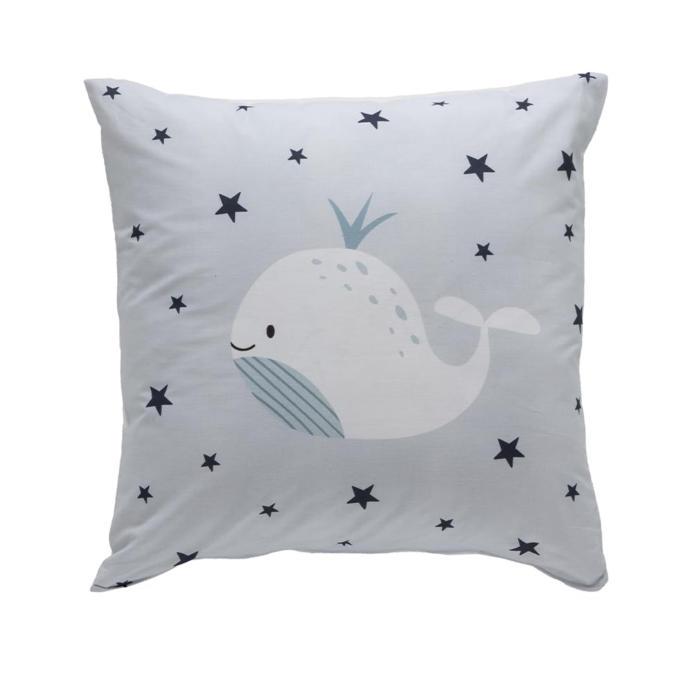 COTTON ARTean Funda Nórdica Infantil Cama 90 Percal algodón 180 Hilos OH Baby REVERSIBLE Funda edredón 150x260 + 1 Funda de Almohada Gris