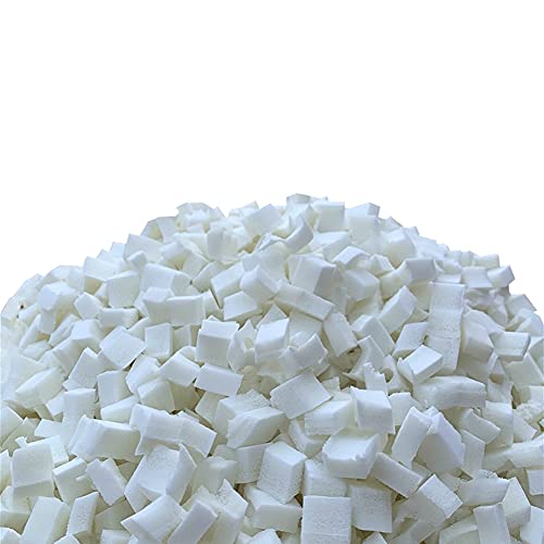 Tong Gu 1 lb Natural Latex Foam Fill Shredded Square Loose Stuffing for Pillows Cushions Bean Bag