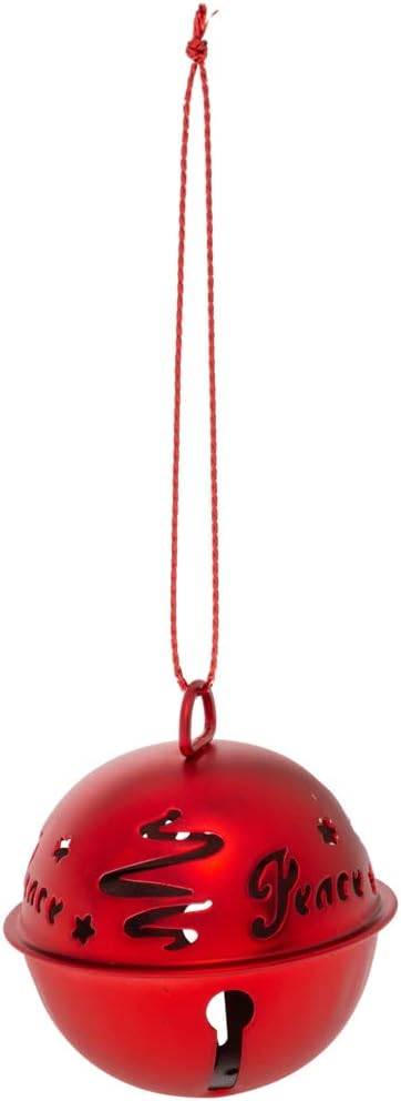 Boston International Christmas Winter Holiday Xmas Bells Tree Ornament, Set of 12, Red