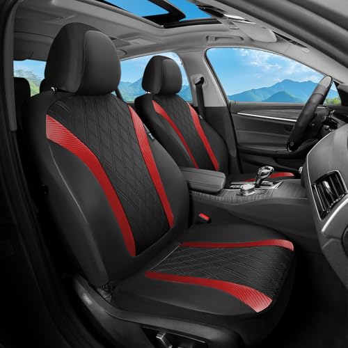 Image of FLORICH Car Seat Covers Full Set, Leather Seat Covers for Cars, Car Seat Protector Waterproof Breathable, Universal Automotive Seat Covers, Front and Rear Car Seat Cover Fit for Most Cars SUV Truck