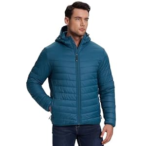 33,000ft Lichte gewatteerde jas voor heren, outdoor, waterbestendig, overgangsjas, warme winterjas voor mannen, capuchon, winterjas, bufferjas, opbergbaar