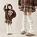 PTILSERY Fashion Leg Warmers Cable Knit Ripped Socks for Child Leggings School Uniform Accessories Flared Bottom Leg Covers
