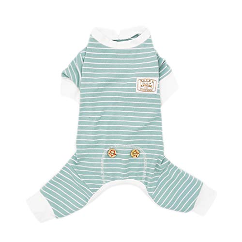 kyeese Dog Pajamas Cotton Stretchable Dog Jumpsuit 4 Legs Strip PJS Pet Puppy