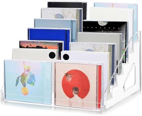 Cd Stand Stack 7-Tier CD Display Rack, Large Capacity Desktop CD Storage Organizer for ...