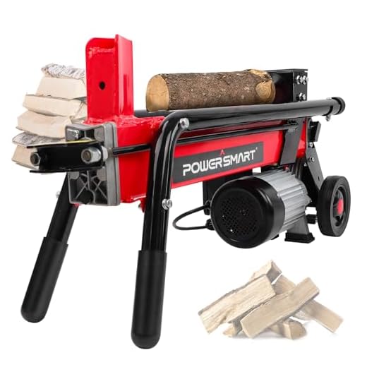 PowerSmart Log Splitter Electric, 6-Ton Hydraulic Log Splitter, 15 Amp Electric Log Splitter, Electric Wood Splitter, Horizontal Full Beam with Steel Wedge for Firewood Splitter Kindling Splitter