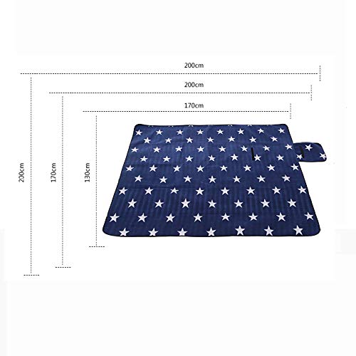 KSQP Picnic Blanket, Moisture-proof And Waterproof Crawling Mat, Blue Minimalist Five-pointed Picnic Mat, Suitable For Hiking Picnic, Camping, Family Garden,130 * 170cm - Image 4
