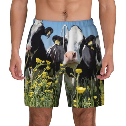 Short de bain surf homme motif vache idéal pour la plage cet été
