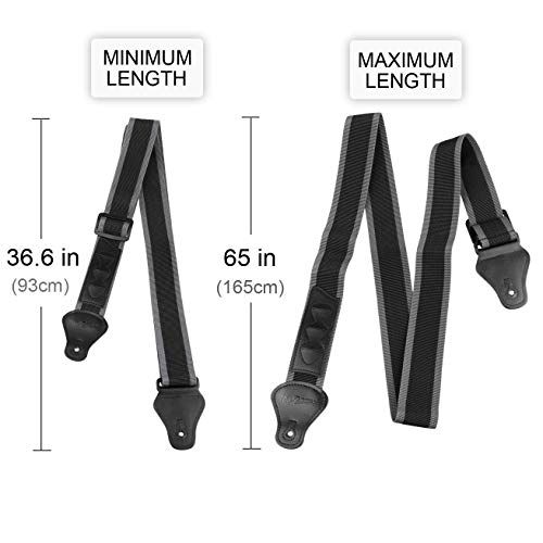 image for Mr.Power Guitar Strap 36.6in - 65in with 3 Pick Holders for Electric/A