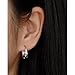 925 Sterling Silver CZ Star Chunky Small Hoop Earrings for Women Sensitive Ear Dainty Oval Crystal Stars Hypoallergenic Sleeper Huggie Hoops Fashion Trendy Jewelry Christmas Gift (Silver)