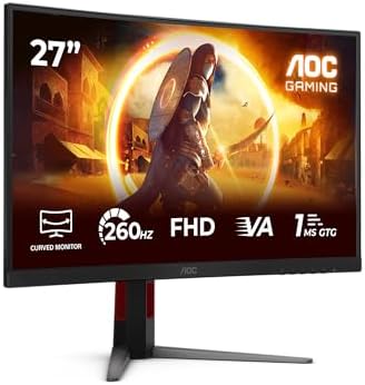 AOC Gaming Monitor C27G4Z2 27 Pulgadas 260Hz, Panel Fast VA, 0.3m...