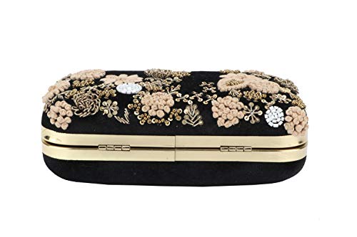 Image of Umera clutch entire heavy embroidery and is a stunning Women' Evening Clutch Purse with Detachable Chain Strap Closure Handbag Suitable for Weddings Proms Night Out Luxury Glam Handbag