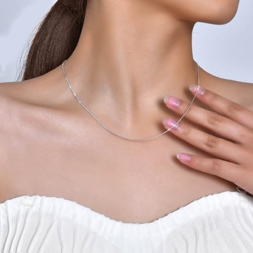 925 Sterling Silver Chain Necklace for Women Dainty Women Chain Necklaces for Anniversary Birthday Valentine's Day or Christmas Gifts for Wife Mom Friends 16 18 20 22 24 Inch2