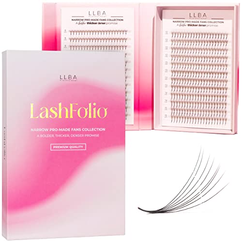 LLBA LashFolio Narrow Promade Fans, Black, 1 count (Pack of 520)