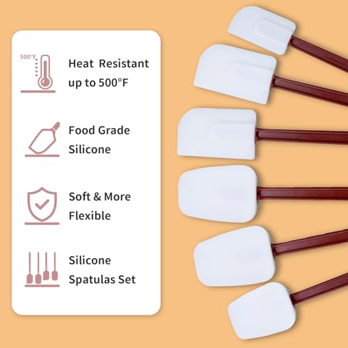 Silicone-Spatulas-Heat-ResistantCommercial-Spatula-for-CookingHeavy-Duty-Rubber-SpatulasSilicone-Spatula-Set-of-2-135inch Silicone Spatulas Heat ResistantCommercial Spatula for CookingHeavy Duty Rubber SpatulasSilicone Spatula Set of 2 135inch