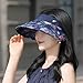 Floral Print Visor Hats for Women Wide Brim Summer Cap Fashionable UV Protection Hat for Outdoor Beach Gardening