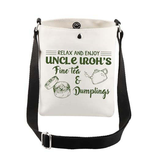 CMNIM Uncle Iroh Merchandise Relax and Enjoy Uncle Iroh's Fine Tea & Dumplings Crossbody Bag - Anime Fan Gift