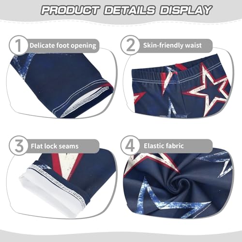 4th of July Stars Pattern Girls Leggings Stretchy Dance Pants for Kids3