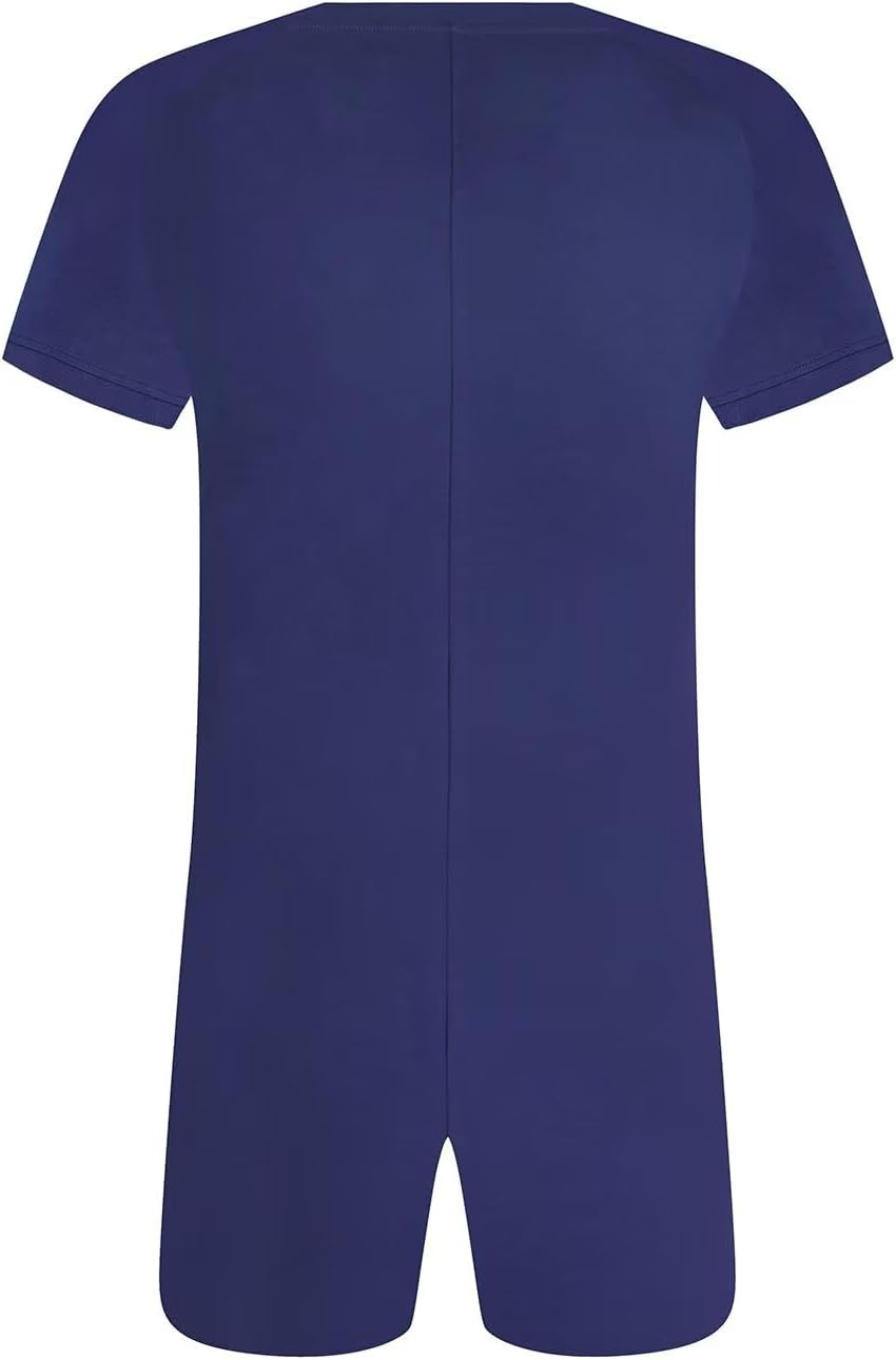 Landofgenie Mens Short Sleeve Onesie Sleepwear Henley Jumpsuit Romper for Adults Bodysuit One Piece Pajamas - Image 3