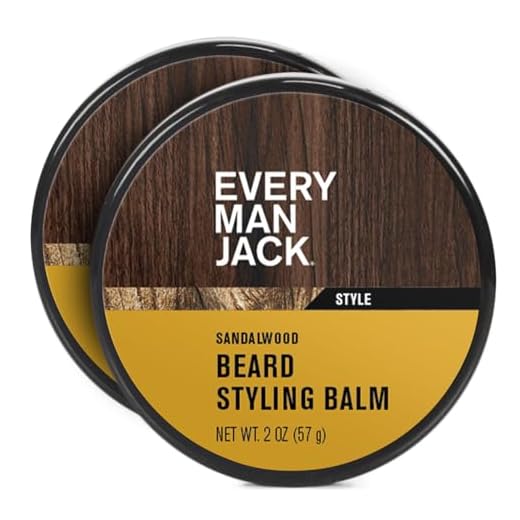 Every Man Jack Beard Styling Balm - Light Sandalwood Scent - Moisturize, Strengthen, & Style Your Beard - Medium Hold - Naturally Derived Ingredients like Candelilla Wax & Shea Butter - 2 oz (2 pack)