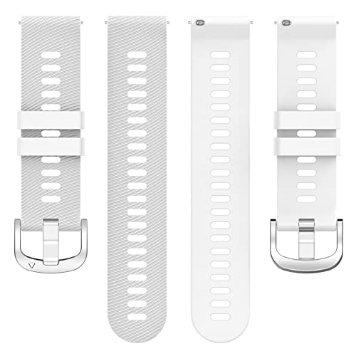 Compatible with Garmin Vivoactive 6/5/3/3 Music/Forerunner 570 42mm/165/165 Music Watch Strap, Monochrome Textured Strap, Crossgrain Replacement Wristbands for Approach S50/S44/S40/S12/S42 band(White)