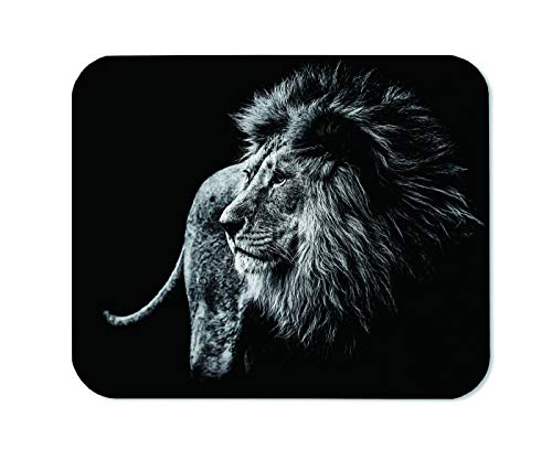 Tapis De Souris Yeuss Leo Tapis De Souris Rectangulaire Antidérapant, Noir Et Blanc Style Design Art of Lion Tapis De Souris De Jeu, Blanc Noir, 200 mm X 240 mm Cover