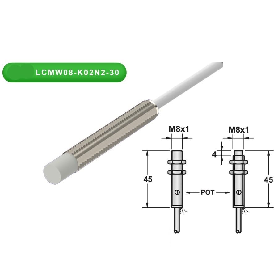 Capteur de proximite capacitif pour ajuster la detection fine de 0,1 a 2 mm - 3