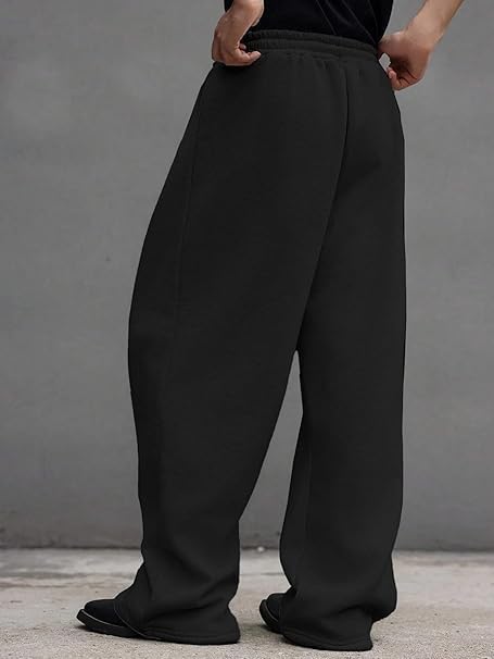 Image of Men's Premium Fleece Sweatpants, Soft Lightweight Lounge Pants with Elastic Drawstring Waist, Casual Athletic Straight-Leg Pants,