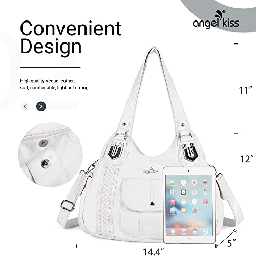 Image of Angel Kiss Purses and Handbags for Women Washed Vegan Leather Crossbody Hobo Satchel Shoulder Tote Purse