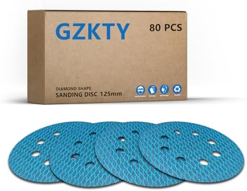 GZKTY 70Stk Schleifpapier 125mm Klett für Exzenterschleifer, Korn 320 | 125mm 8‑Loch Schleifscheiben, Diamant‑Rillen‑Design, hohe Staubabsaugung, geeignet für Holz, Metall und Kuns