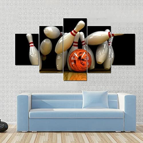 Peinture sur toile de sport grand tableau 5 pièces pour décor de salon