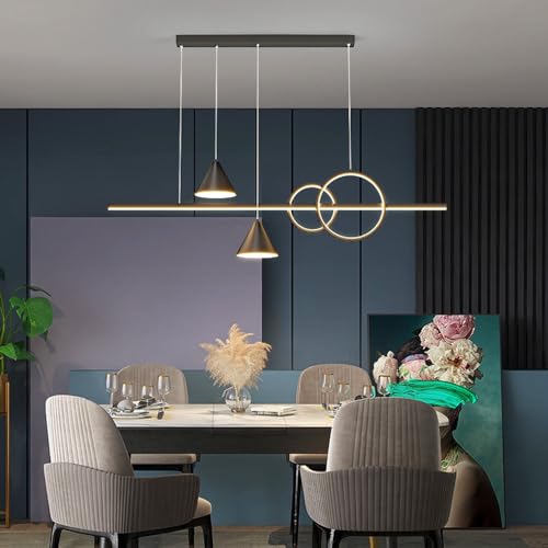 Lampe suspendue à led à intensité variable 100 cm pour éclairage de suspension réglable de salon - 3