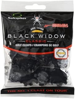 SOFTSPIKES Black Widow Cleat (PINS), Black, resealable bag of 1 set