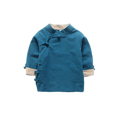 KEHUASHINA Chinese Neujahr Festival Kids Baby Boy Tang Anzug Cheongsam schräg Kragen in Blauer Größe 110cm Cover