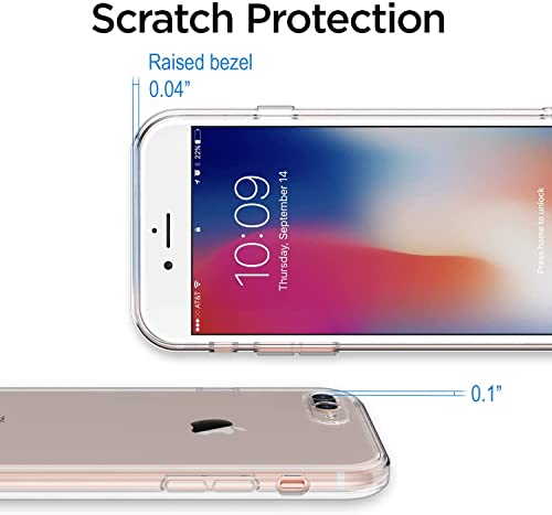 Image of NISHTECH Silicone for iPhone 7 Plus /iPhone 8 Plus Transparent Hybrid Soft Slim Dust Proof Back Case Cover with Camera Protection