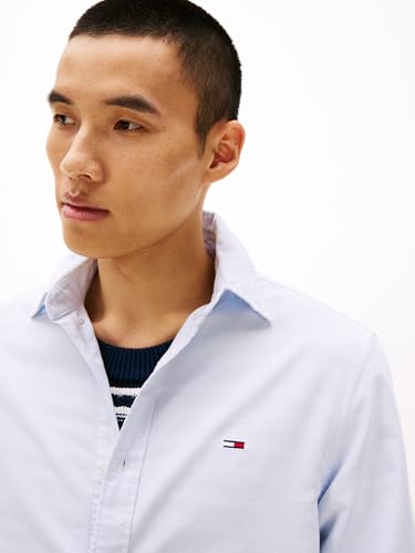Tommy Jeans Herren Hemd Langarm Oxford Regular Fit, Blau (Sweet Blue), L – Ansicht 4