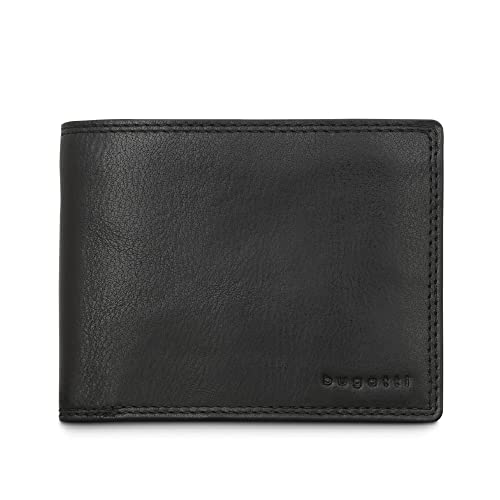 Bugatti Vertice Geldbörse Für Herren Aus Leder – Hochformat, 12 Kartenfächer, RFID-Schutz, Schwarz
