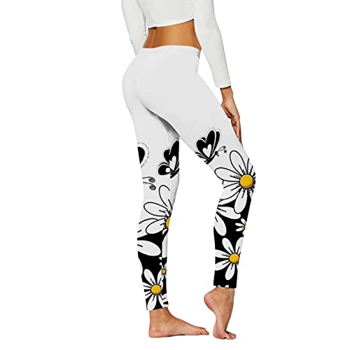 Leggings For Women Butt Lift Tummy Control Sporty Leggings Independence Day 4Th Of July American Flag Patriotic Tights(K#White,X-Large) #TOP1